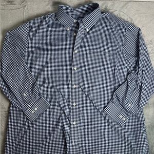 Brooks Brothers Men's 1818 Button Down Dress Shirt Size 19 34/35 Blue Checkered